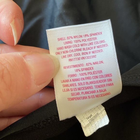 XHILARATION: NWOT Black Swimsuit with Plunge Back- Sz XL - Picture 8 of 8